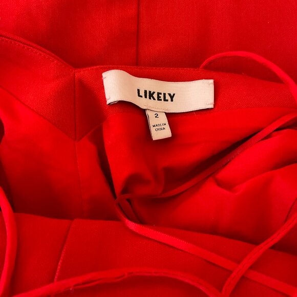 Likely Mini Dress 2 Red Spaghetti Two Strap Crossover - Picture 9 of 9